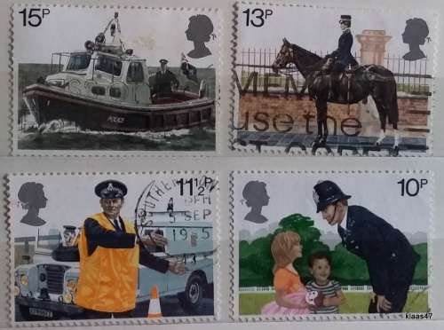 GB - 1979 - 150th Anniversary of Metropolitan Police - 4 Used (some Hinged) stamps