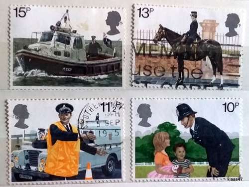 GB - 1979 - 150th Anniversary of Metropolitan Police - 4 Used (some Hinged) stamps