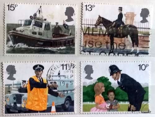 GB - 1979 - 150th Anniversary of Metropolitan Police - 4 Used (some Hinged) stamps