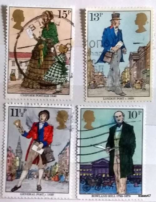 GB - 1979 - Death Centenary of Sir Rowland Hill - Set of 4 Used Hinged stamps