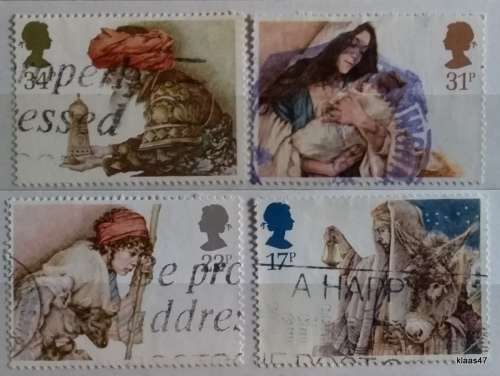 GB - 1984 - Christmas (Nativity Scenes) - Set of 4 Used stamps