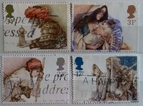 GB - 1984 - Christmas (Nativity Scenes) - Set of 4 Used stamps