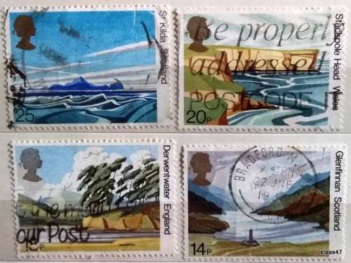 GB - 1981 - National Trust - 4 used stamps