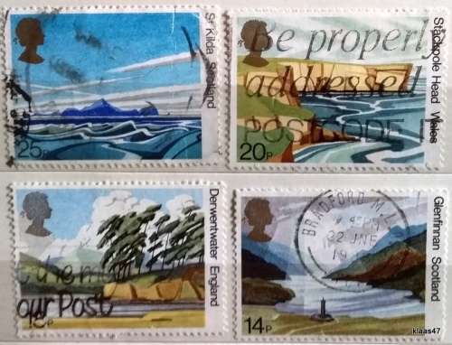 GB - 1981 - National Trust - 4 used stamps