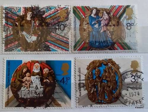 GB - 1974 - Christmas - Set of 4 Used stamps