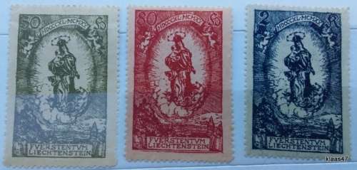 Lichtenstein - 1920 - Prince John II 80th birthday - Set of 3 Unused Hinged stamps