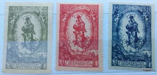 Lichtenstein - 1920 - Prince John II 80th birthday - Set of 3 Unused Hinged stamps