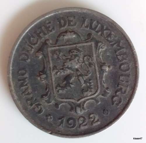 Grand Duche de Luxembourg - 1922 - 25 Centimes - Iron
