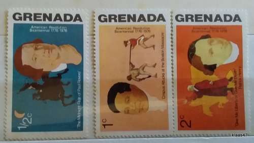 Grenada - 1976 - American Revolution Bicentenial - 3 Unused Hinged stamps
