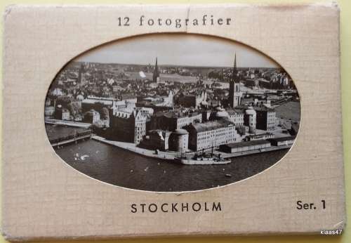 Stockholm - Ser. 1 - 12 Fotografier (Set of 12 Vintage BandW Photos - 9.5x6.5cm) In Paper Folder.