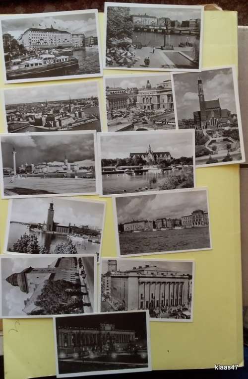 Stockholm - Ser. 1 - 12 Fotografier (Set of 12 Vintage BandW Photos - 9.5x6.5cm) In Paper Folder.