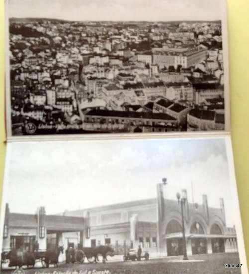 Vintage Lisbon Portugal 10 real photographs postcards - Fold out Booklet