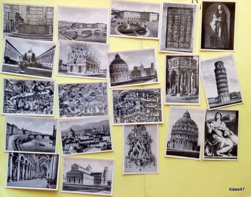 Pisa Tower - 20 Views of the City - Souvenir Photo Wallet - 8.5x6cm Black and White photos