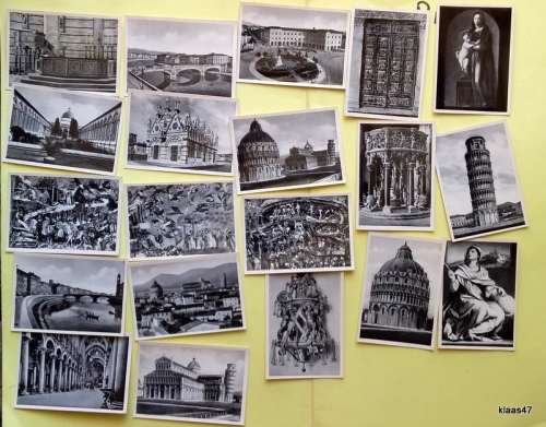 Pisa Tower - 20 Views of the City - Souvenir Photo Wallet - 8.5x6cm Black and White photos