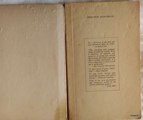 Operation Heartbreak - Duff Cooper - Pan Paperback 1953