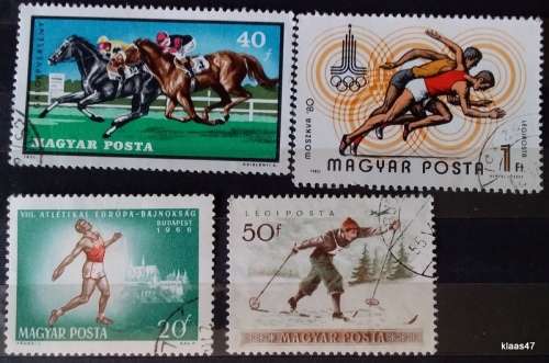 Hungary - Mixed Lot of 4 Used stamps - Theme: Sport