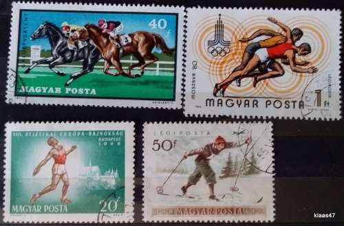 Hungary - Mixed Lot of 4 Used stamps - Theme: Sport