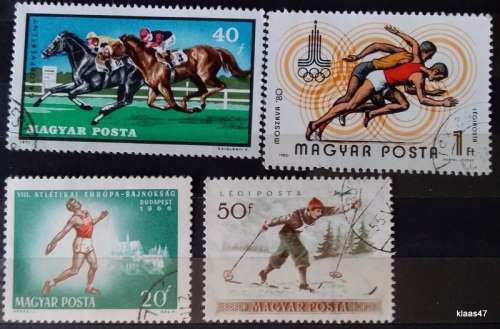 Hungary - Mixed Lot of 4 Used stamps - Theme: Sport