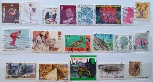 World Mix - Mixed Lot of 19 Used stamps