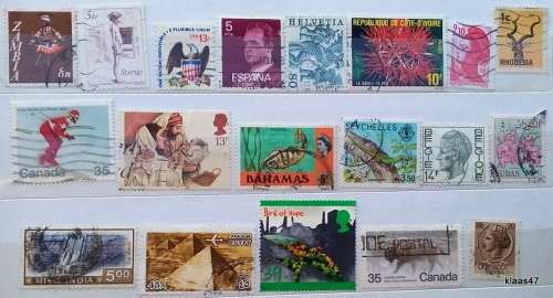 World Mix - Mixed Lot of 19 Used stamps