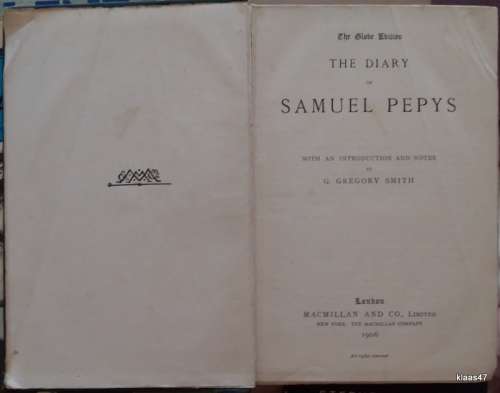 The Diary of Samuel Pepys 1659-1669 - Hardcover - 1906 (Intro and notes by G Gregory Smith)