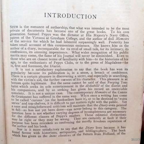 The Diary of Samuel Pepys 1659-1669 - Hardcover - 1906 (Intro and notes by G Gregory Smith)