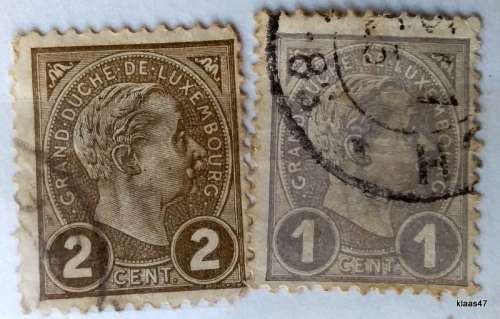 Luxembourg - 1895 - Adolphe I, Grand Duke - 2 Used Hinged stamps