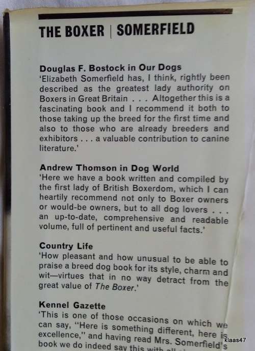The Boxer - Elizabeth Somerfield - Hardcover - Reprinted and Revised 1970