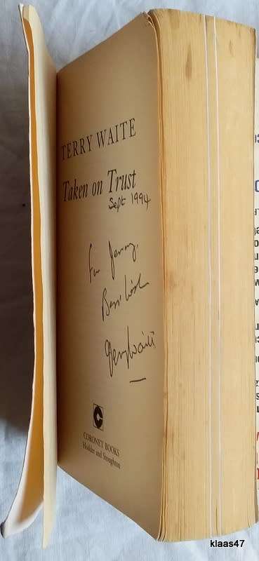 Taken on Trust - Terry Waite - Paperback (A Poignant Self-Portrait) - Signed Copy