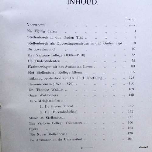 Gedenkboek van het Victoria-Kollege-  Unie van Oudsturdenten -Redakie: N J Brummer, J J Smith - 1918
