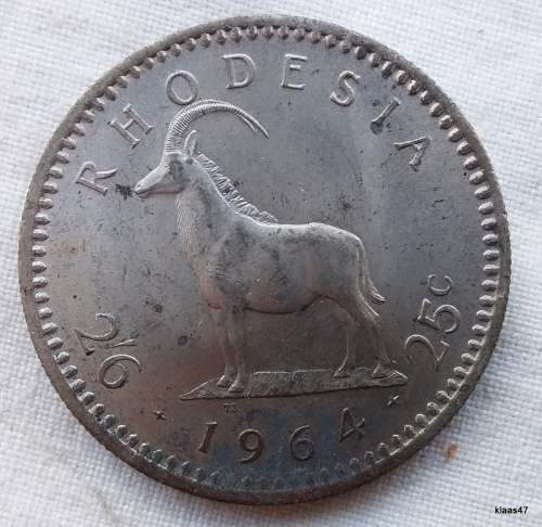 Rhodesia - 1964 - 2/6 25c - Elizabeth II - Copper-nickel