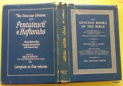 The Soncino Edition of the Pentateuch and Haftorahs - Ed. Dr JH Hertz - Hardcover (1956)