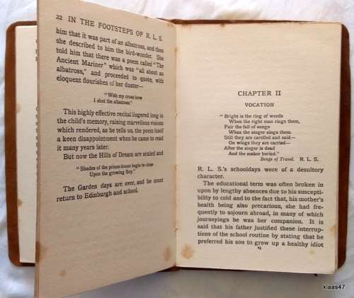 In the Footsteps of R.L.S. - J Patrick Findlay - Softcover  1911 (Nimmo, Hay and Mitchell)