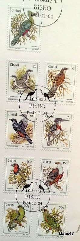 Ciskei - 1981 - Birds (First Def Series) - First Day Card