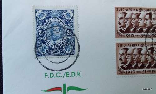 Union of South Africa (FDC) - 1960 - Prime Ministers (Block of 4)  and King George on Unipex Cover