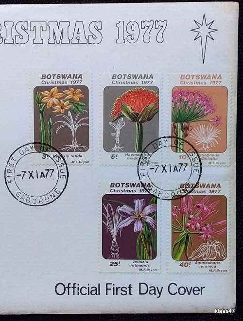 Botswana - Christmas 1977 - Flowers - FDC