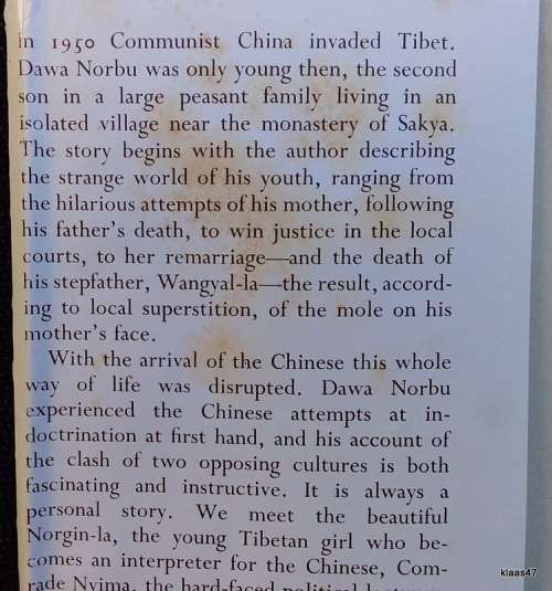 Red Star Over Tibet - Dawa Norbu - Hardcover 1974 (Damaged Dustcover)