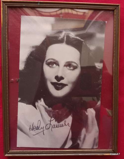 Vintage (Danish Design) - Convex glass - with Photo of Hedy Lamarr
