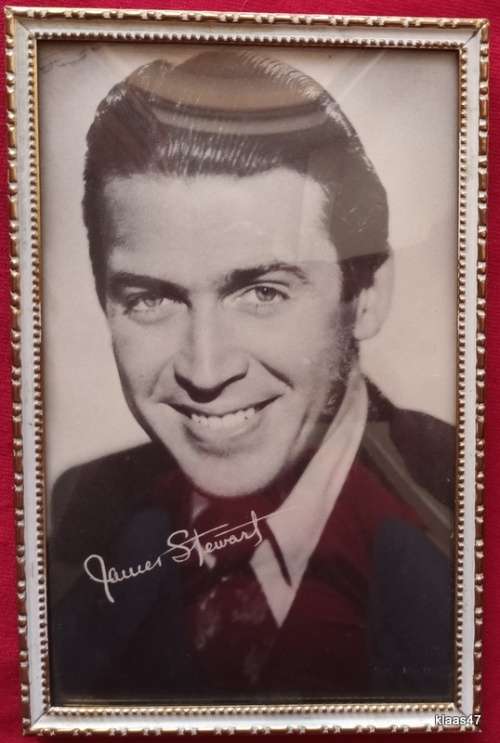 Vintage (Made in Denmark) - Convex glass - with Photo of James Stewart