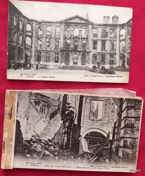 17 Post Cards - WW1 (1914-1916) - Arras:  After The Bombardement - 15 in book form 2 loose