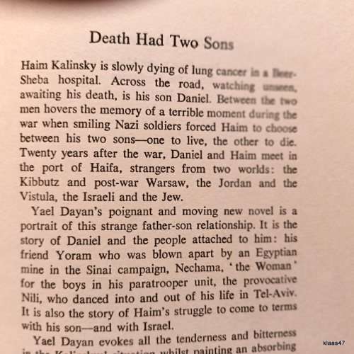 Death Had Two Sons - Yael Dayan - Hardcover 1967 (Damaged Dustcover)