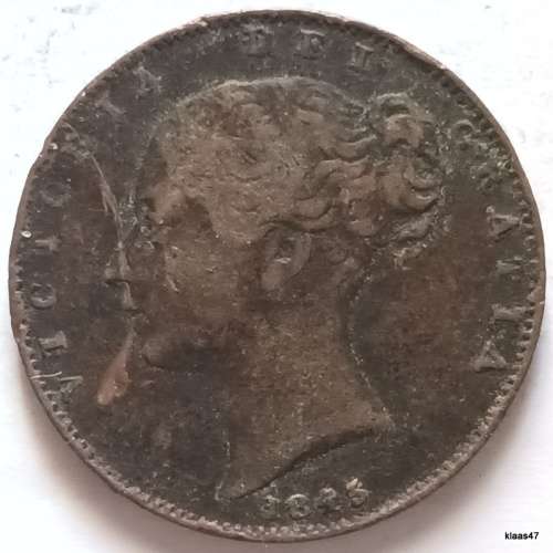 GB - Victoria -1845 - Farthing - Copper