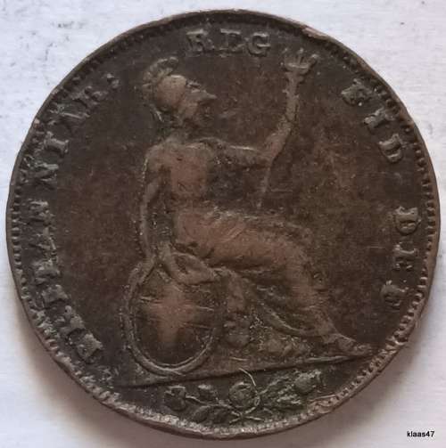 GB - Victoria -1845 - Farthing - Copper