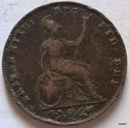 GB - Victoria -1845 - Farthing - Copper