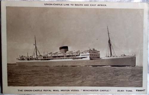 Vintage Post Card - Union Castle Royal Mail - Winchester Castle - Unused