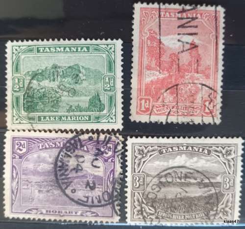 Tasmania - 1899 - Landscapes - 4 Used Hinged stamps