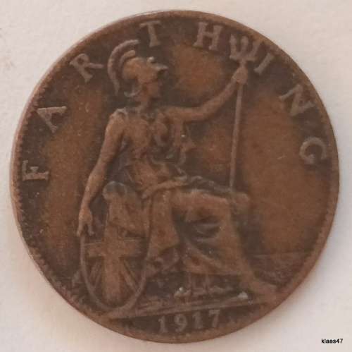 GB - 1917 - George V - Farthing - Bronze