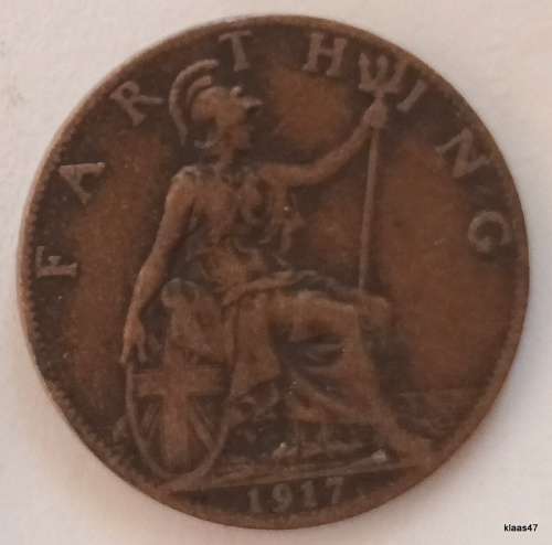 GB - 1917 - George V - Farthing - Bronze
