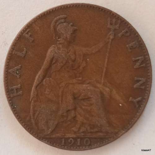 GB - 1910 - Edward VII - Half Penny - Bronze