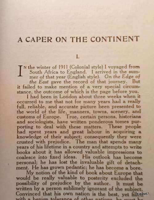 A Caper on the Continent - F Horace Rose - Hardcover 1913 Second Edition